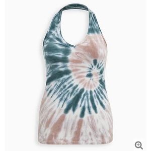 Torrid Green tie-dye foxy halter top